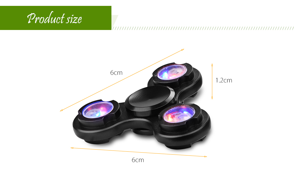 Three-wheel LED Light Gyro Stress Reliever Pressure Reducing Toy for Office Worker