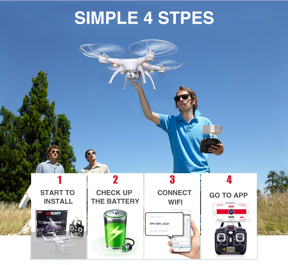 SYMA X5SW RC Drone WiFi Camera Quadcopter Real-time Transmit Headless Mode