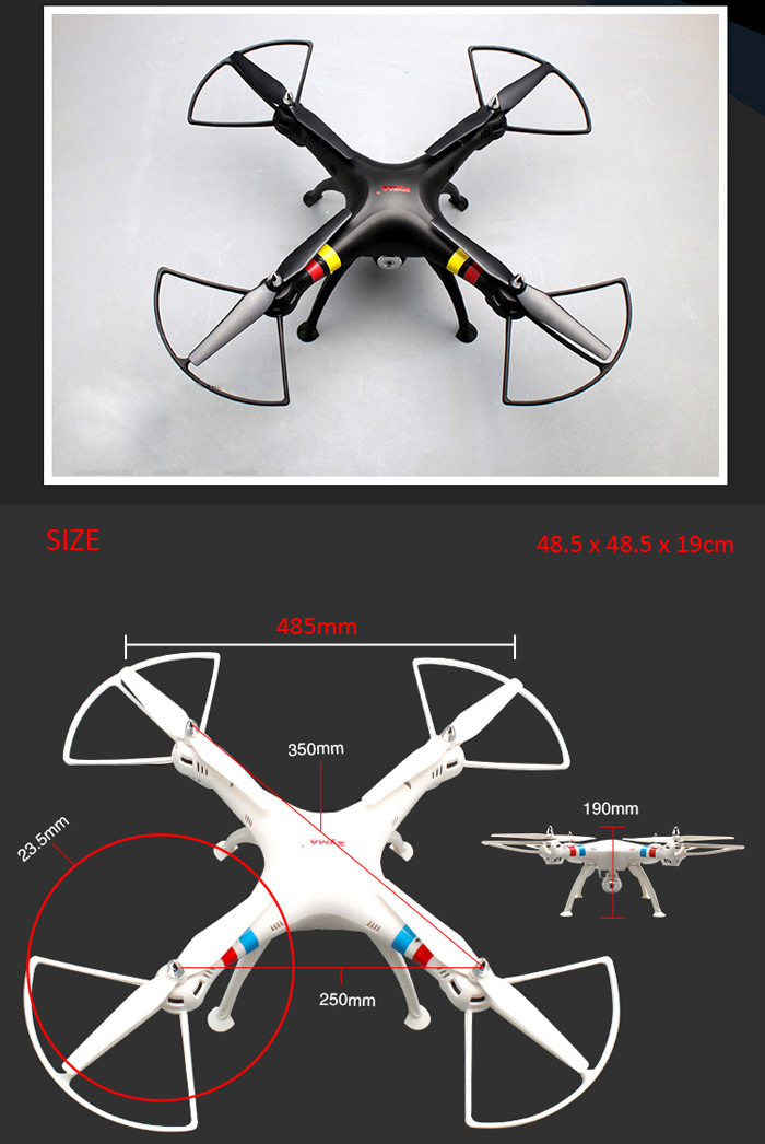 SYMA X8W WiFi FPV Headless Mode 2.4GHz 6 Axis Gyro RC Quadcopter with 0.3MP Camera 3D Roll Stumbling Function