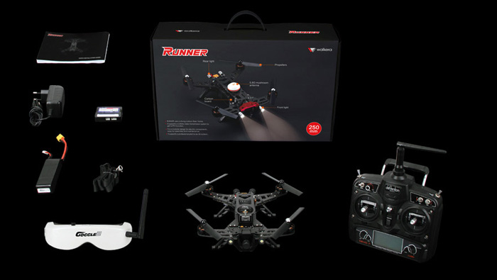 Walkera Runner 250 Upgraded Drone OSD Racer Modular HD Camera 250 Size Racing Quadcopter with DEVO 7 Transmitter ( Basic 3 Package ) EU Plug