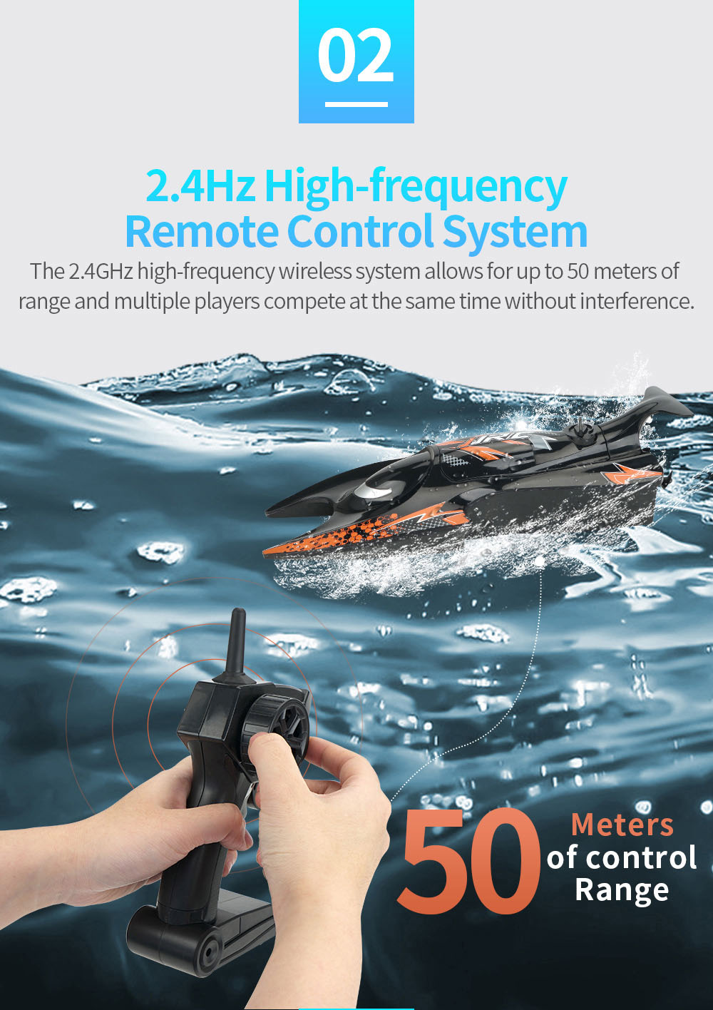 JJRC S6 2.4G Electric RC Boat Vehicle Model 2.4Hz High-frequency
