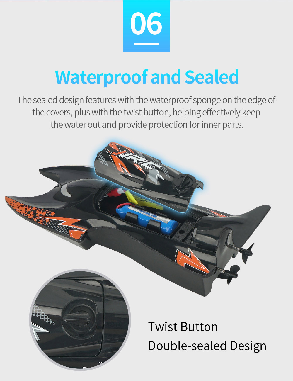 JJRC S6 2.4G Electric RC Boat Vehicle Model Waterproof and Sealed