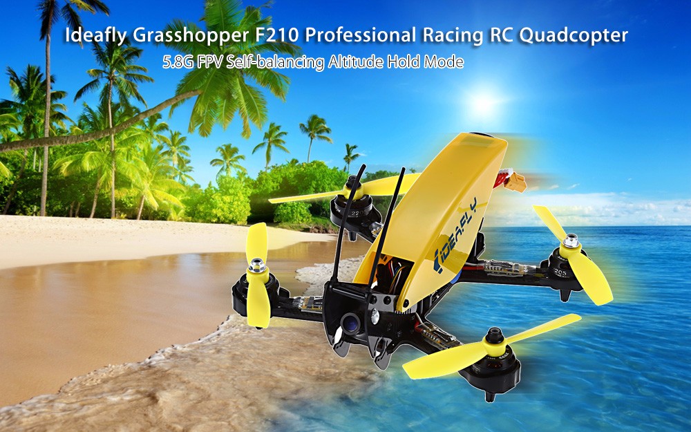 Ideafly Grasshopper F210 5.8G FPV 230km/h Professional Racing Drone - ARF - Yellow