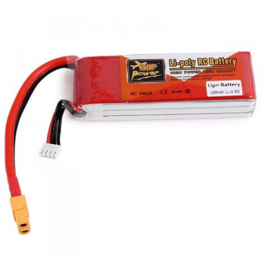 ZOP Power 11.1V 2200mAh 30C Lipo Battery Banana Plug