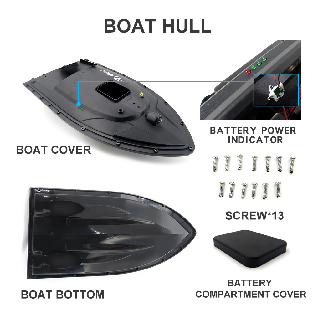 Flytec HQ2011 - 5 Fishing Tool Smart RC Bait Boat Toy US Plug - Black RTR Version
