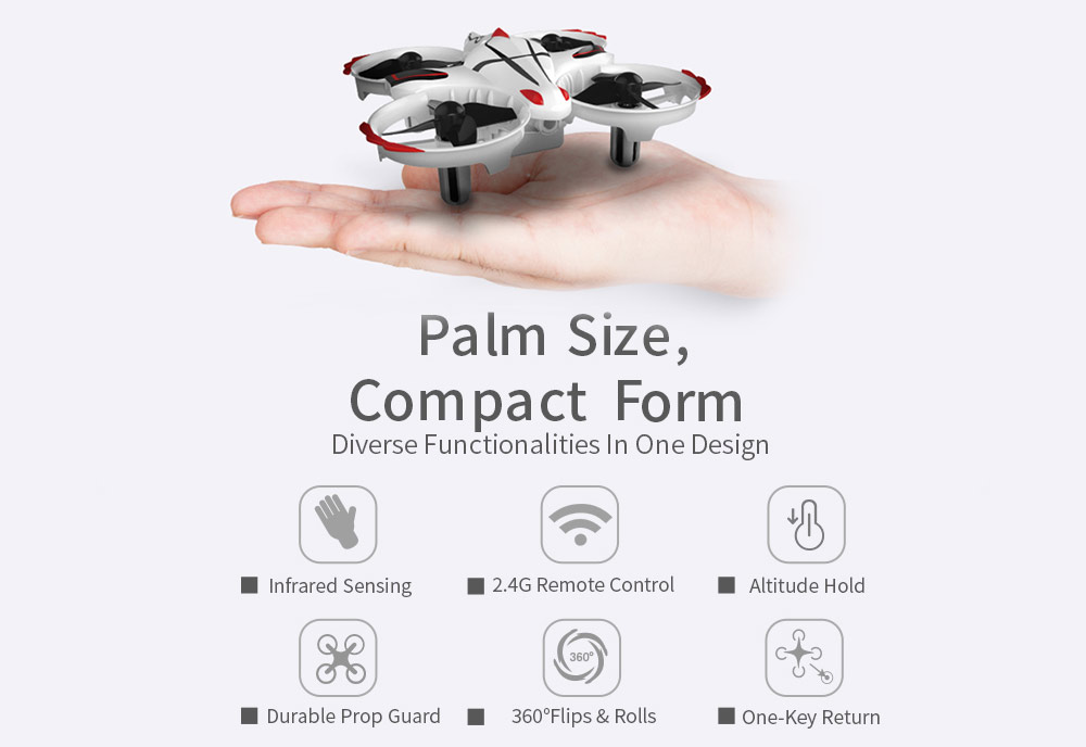 JJRC H56 TaiChi RC Drone Interactive Altitude Hold Gesture Control Throw Shake Fly 3D Flip One Key Takeoff Landing - Red